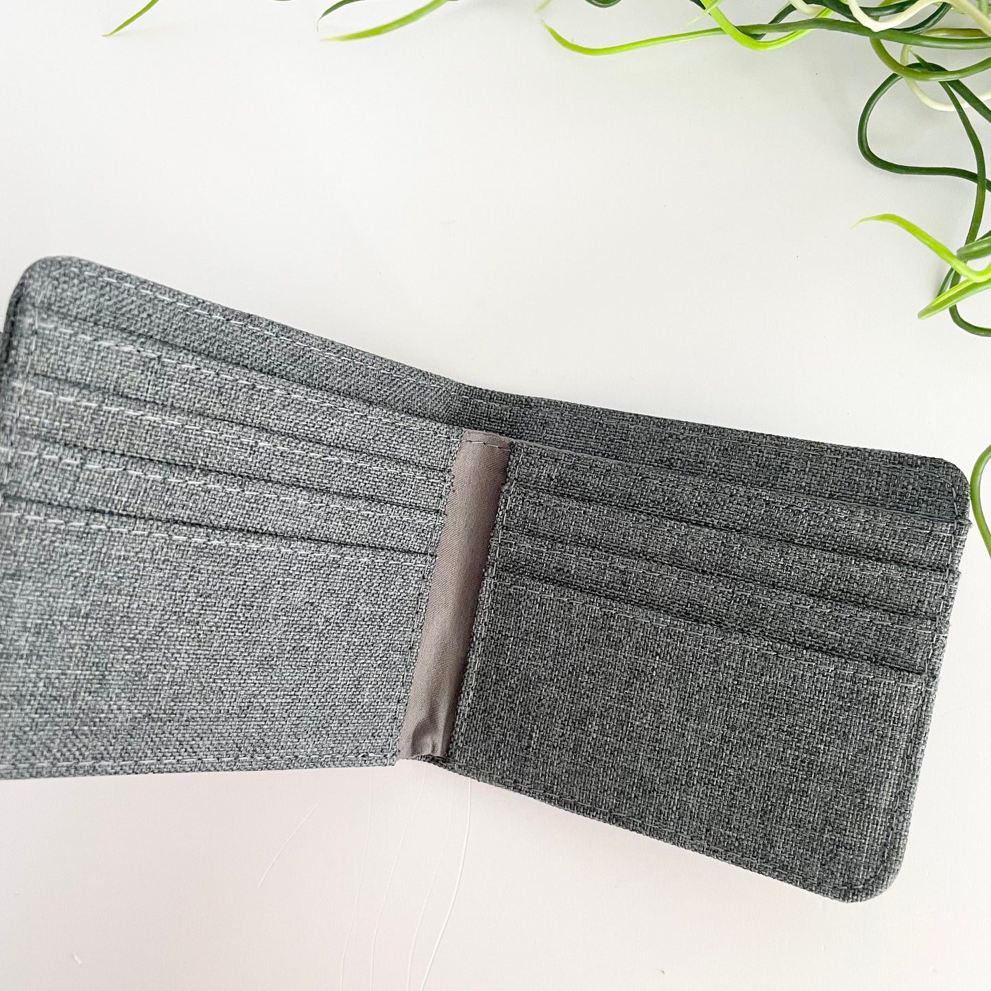 Personalised grey wallet. Men wallets for Christmas gift. Dad stocking filler, Xmas gifts for him, colleague secret Santa gift