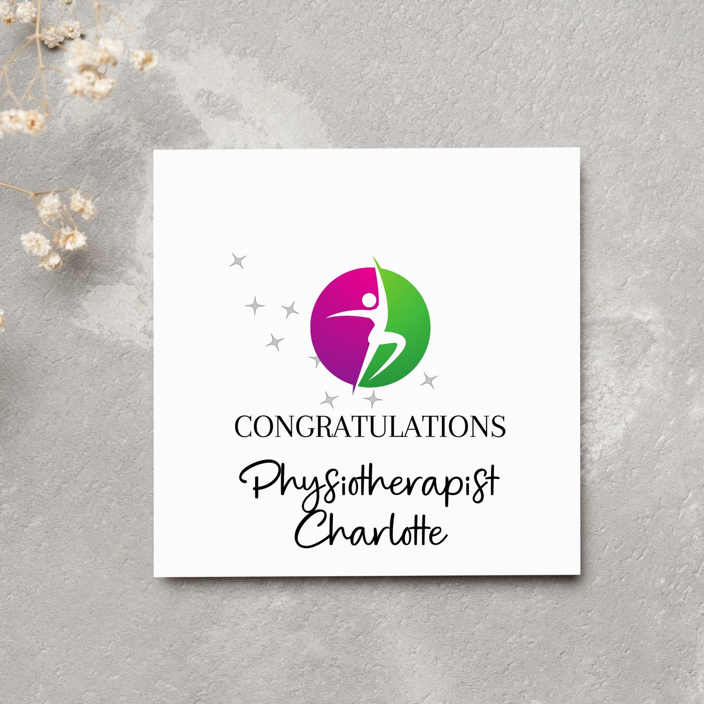 Physiotherapist Card, Personalised Physio Card, Physio Graduation Card, Congrats New Physio Job, Friend Physio Cards