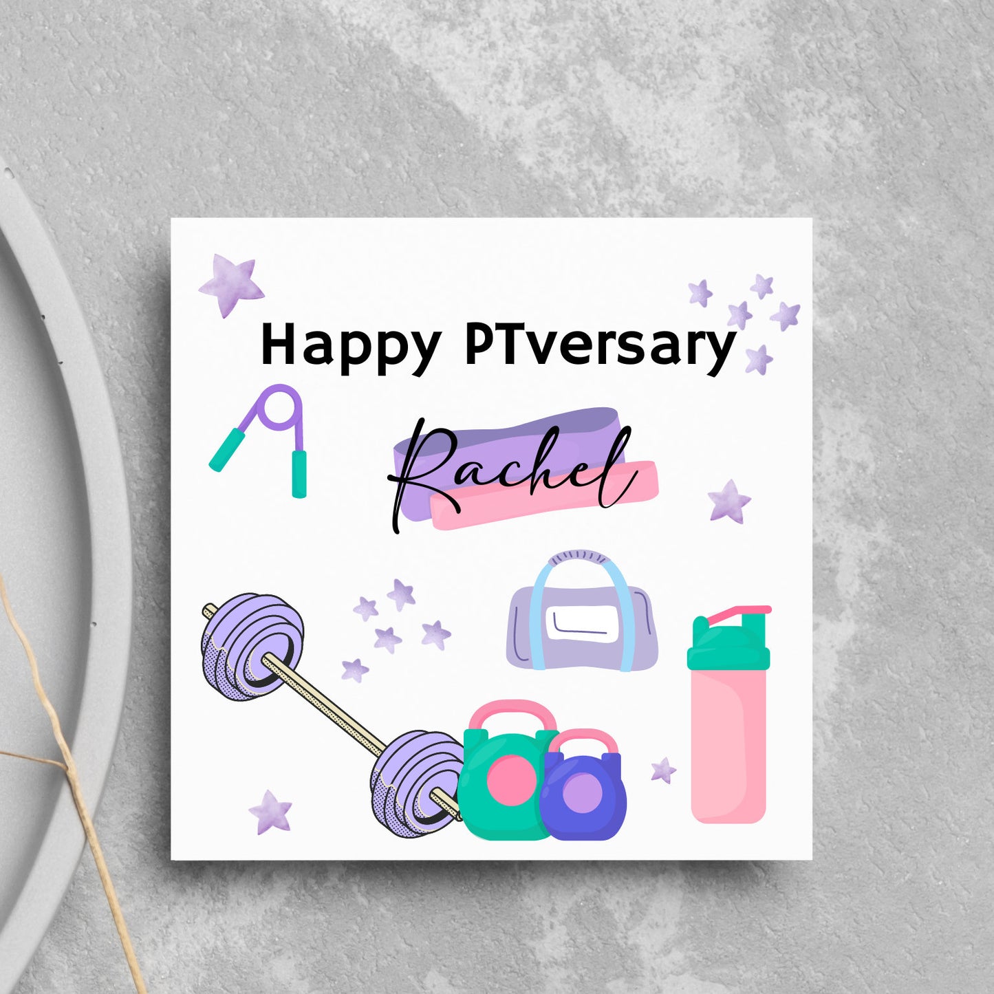 PT Card, Anniversary Card For Personal Trainer, PTversary, Personalised Card for PT, Gym Trainer Cards