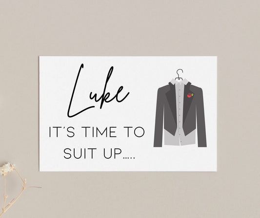 Best man proposal card, it’s Time to suit up, personalised be my best man card, suit up, wedding proposal cards