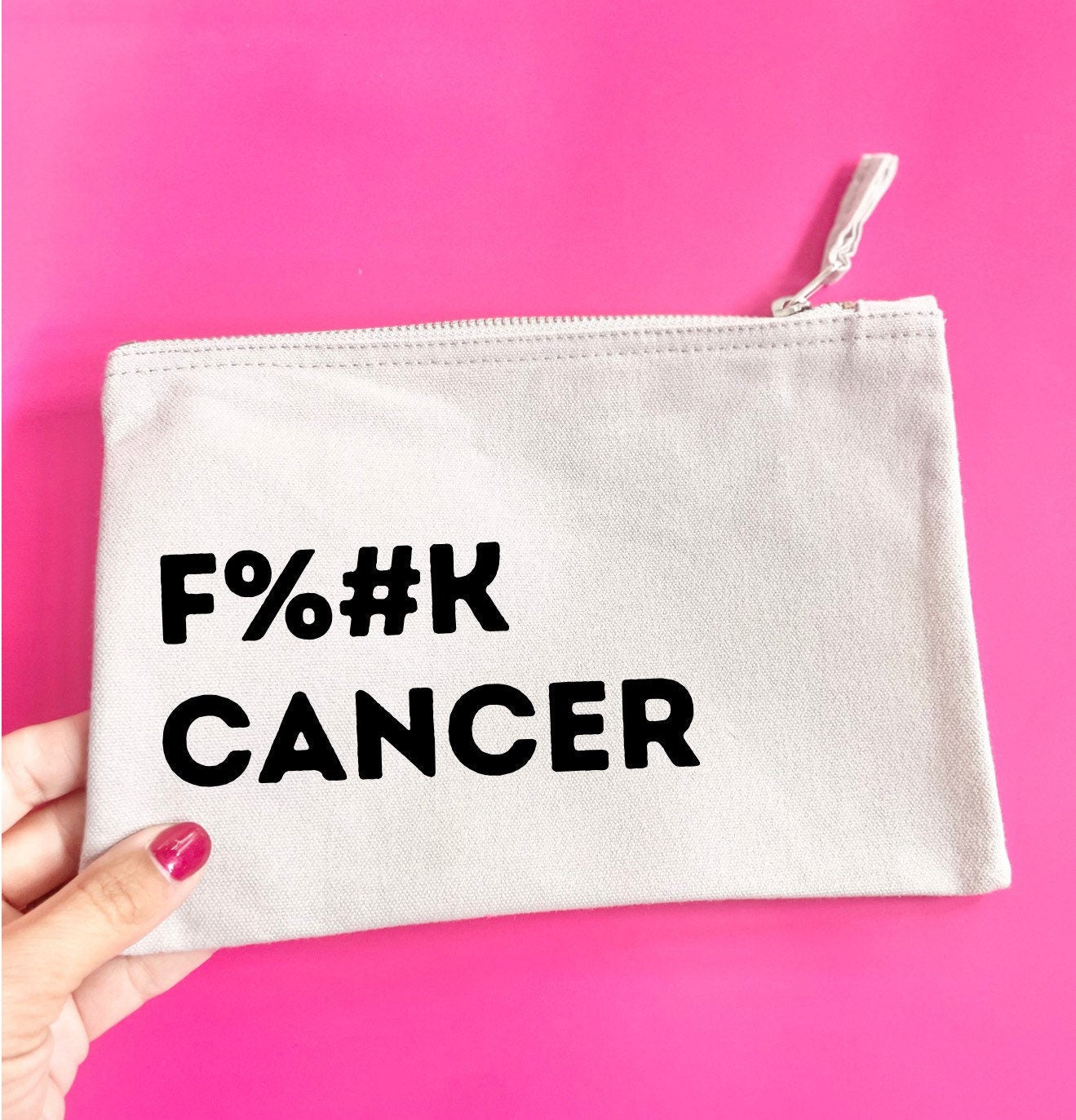 F%#K Cancer pouch, sweary cancer gift stuff, funny chemo meds bag, cheer up present for friend going through chemo, get well through chemo