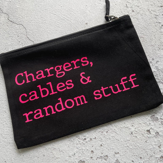 Chargers and cables bag, pouch for phone  and watch cables, christmas stocking filler present for dad, uncle or grandad. Tech lovers gifts