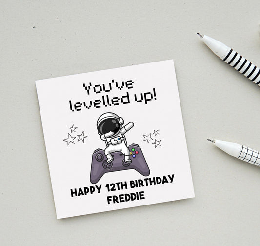 Personalised birthday Card for children, gaming bday card, gamer, nephew, son, grandson birthday cards