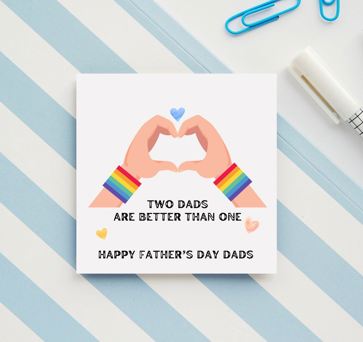 Two dads Father’s Day card, two dads are better than one, gay pride same sex parenting, LGBTQ cards